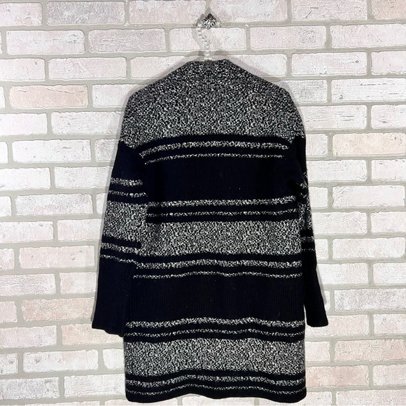 Athleta Wool Cashmere Panorama Point Open Front Sweater in Black Marl Size XS - Picture 4 of 10